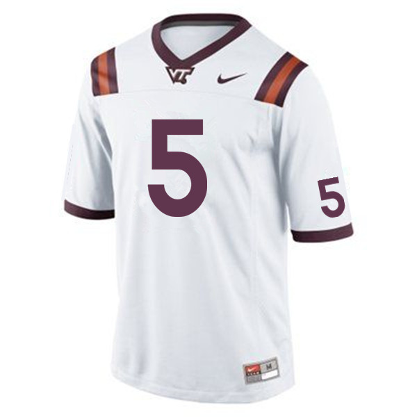 Men #5 Jarrod Hewitt Virginia Tech Hokies College Football Jerseys Sale-White